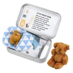 Pocket Hug Tiny Teddy Handmade Bear In A Tin Box Cute Plush Toy Christmas Gifts Beige -Schmidt Butik 848380484 max