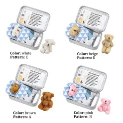 Pocket Hug Tiny Teddy Handmade Bear In A Tin Box Cute Plush Toy Christmas Gifts Beige -Schmidt Butik 848380490 max
