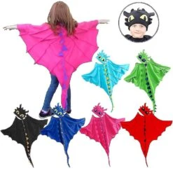 Dragon Costume Cloak Hat Toothless Dragon Costume Cape Christmas Halloween Costumes Cosplay Dinosaur Sky Blue -Schmidt Butik 861725386 max