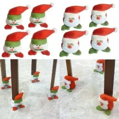 4pcs Christmas Chair Leg Cover Foot Sleeve Protector Xmas Decor Snowman -Schmidt Butik 885933447 max