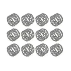 12 Pack Napkin Rings Holders Hollow Design Decor Wedding Christmas Gathering (gold)