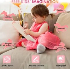 Lcd Writing Tablet For Kids, Unicorn Toddlers Toys Reusable Doodle Scribbler Board With Stylus, Educational Learning Drawing Pad Christmas Birthday Gi -Schmidt Butik 923649600 max