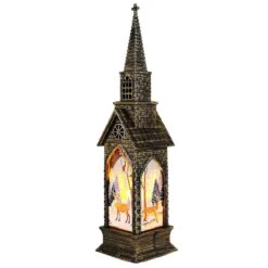 Vintage Portable Led Light With Christmas Elements Pattern Pvc Shade High Quality