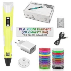 Diy Drawing Pen With Lcd Display 3d Pen With 30 Colors 150 Meter Pla Filament Christmas Birthday Gift For Child High Quality Yellow -Schmidt Butik 966379215 max