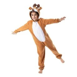 Christmas Children's Elk One-piece PajamasReindeer Costumes For Christmas Party Activities M