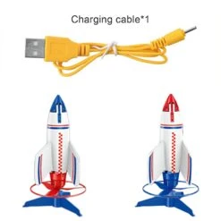 Rocket Launcher Toy For Kids - Outdoor Self-Launching Rocket With LED Lights, Rechargeable Battery - Perfect For Birthdays, Christmas, Children's Day