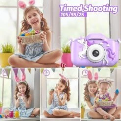Children's Camera Toys For 3-12 Years Old Kids Boys Girls,hd Digital Video Camera With Protective Silicone Cover,christmas Birthday Christmas Gifts Wi Unicorn-purple